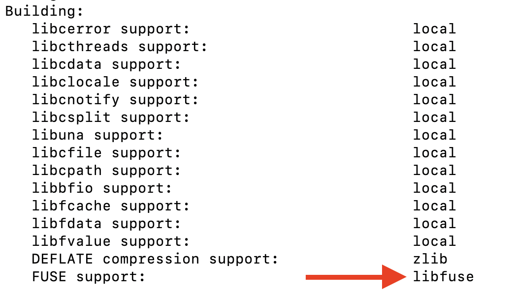 libvmdk configured without fuse